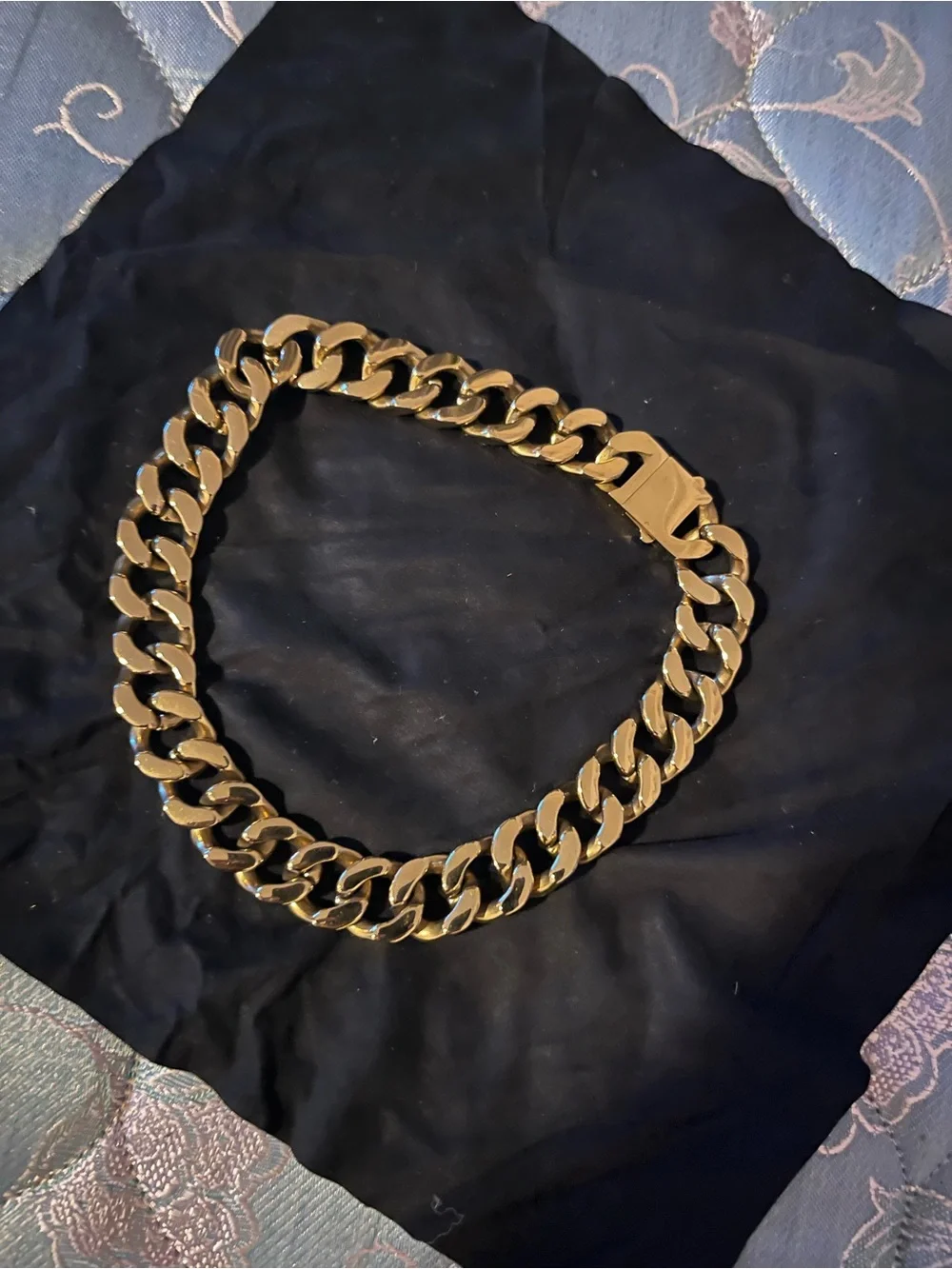 Vitaly riot 45cm stainless Goldtone Cuban Link Chain Necklac